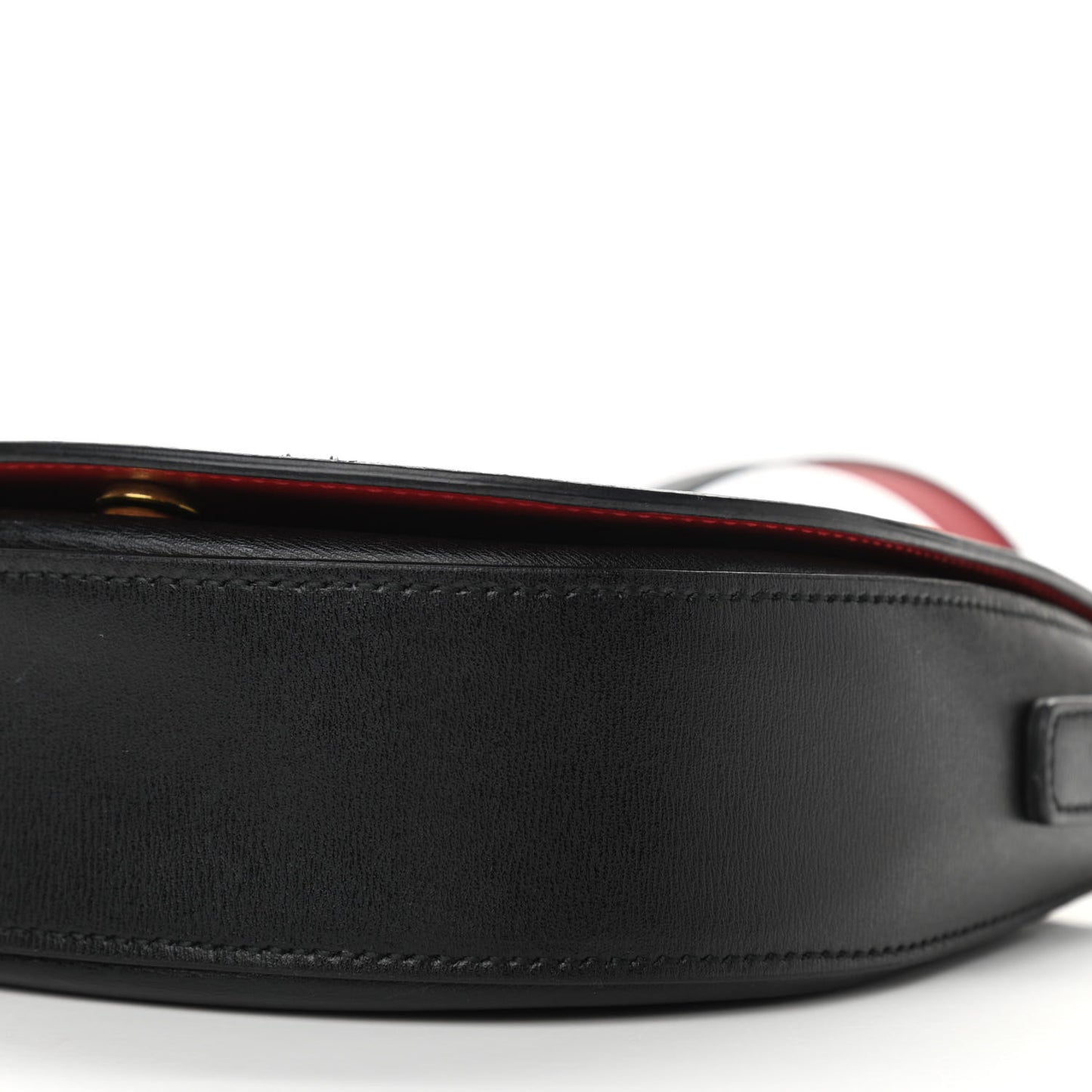 Calfskin Gancio City Saddle Bag Black