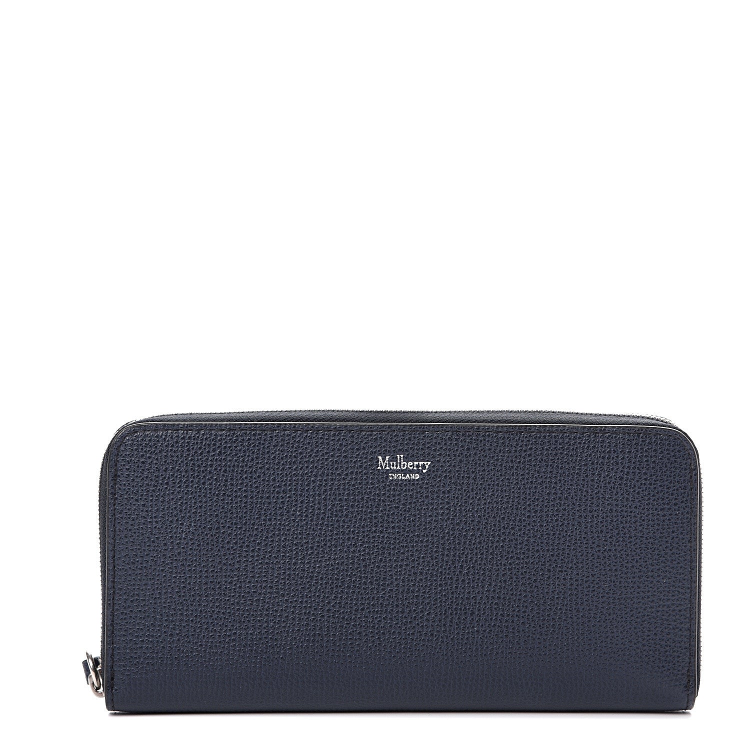 Mulberry Cross Grain Zip Around Wallet Navy 1 of 7