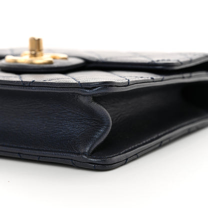 Chanel Iridescent Lambskin Quilted Chic Pearls Flap Navy Blue 10 of 10