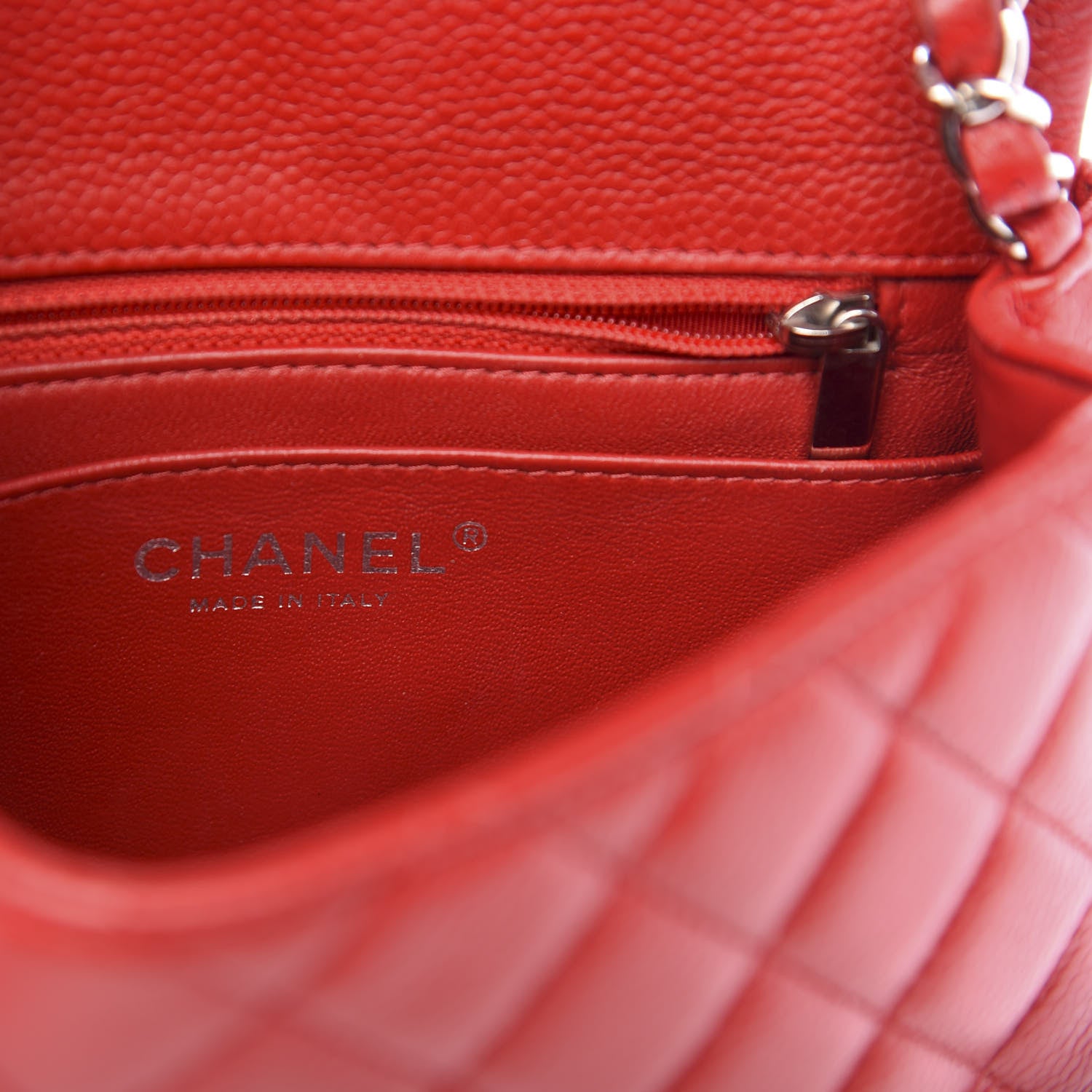 Chanel Caviar Quilted Mini Square Flap Red 6 of 13