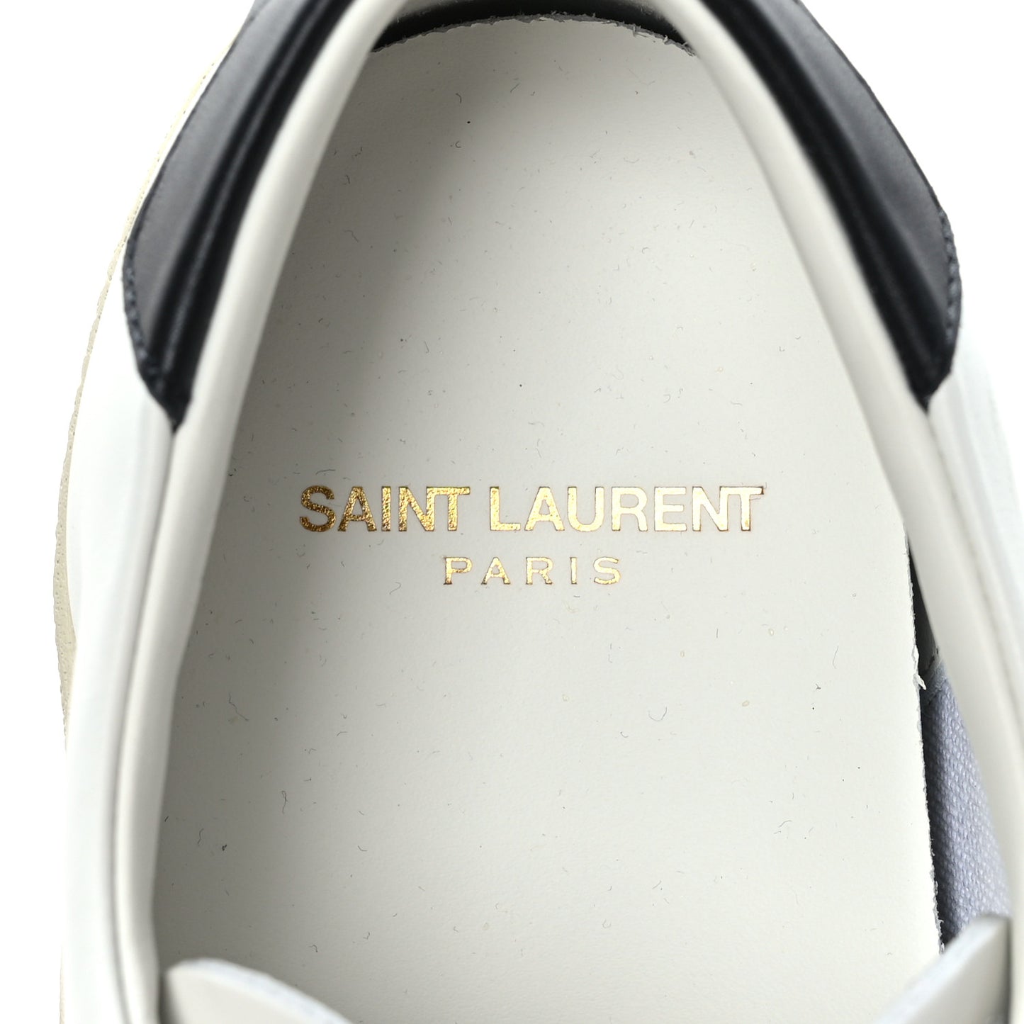 Calfskin Embroidered Mens Court Classic Sneakers 39 White Black