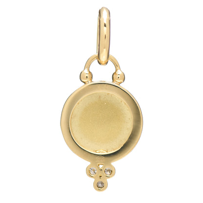 Temple St. Clair 18K Yellow Gold Diamond 10mm Angel Pendant 3 of 3
