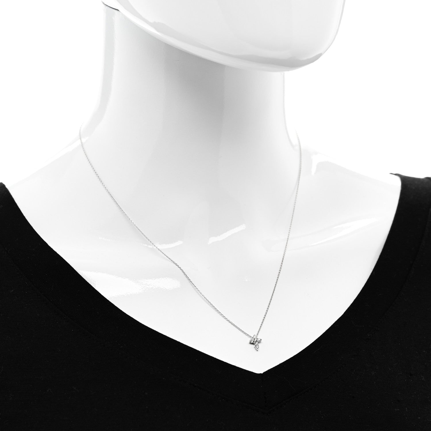 Roberto Coin 18K White Gold Diamond Tiny Treasures Baby Cross Pendant Necklace 2 of 6