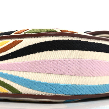 Fendi X SARA COLEMAN Canvas Vitello King Seta FF Fish Eye Embroidered Baguette Grezzo Multicolor Ghianda 11 of 12