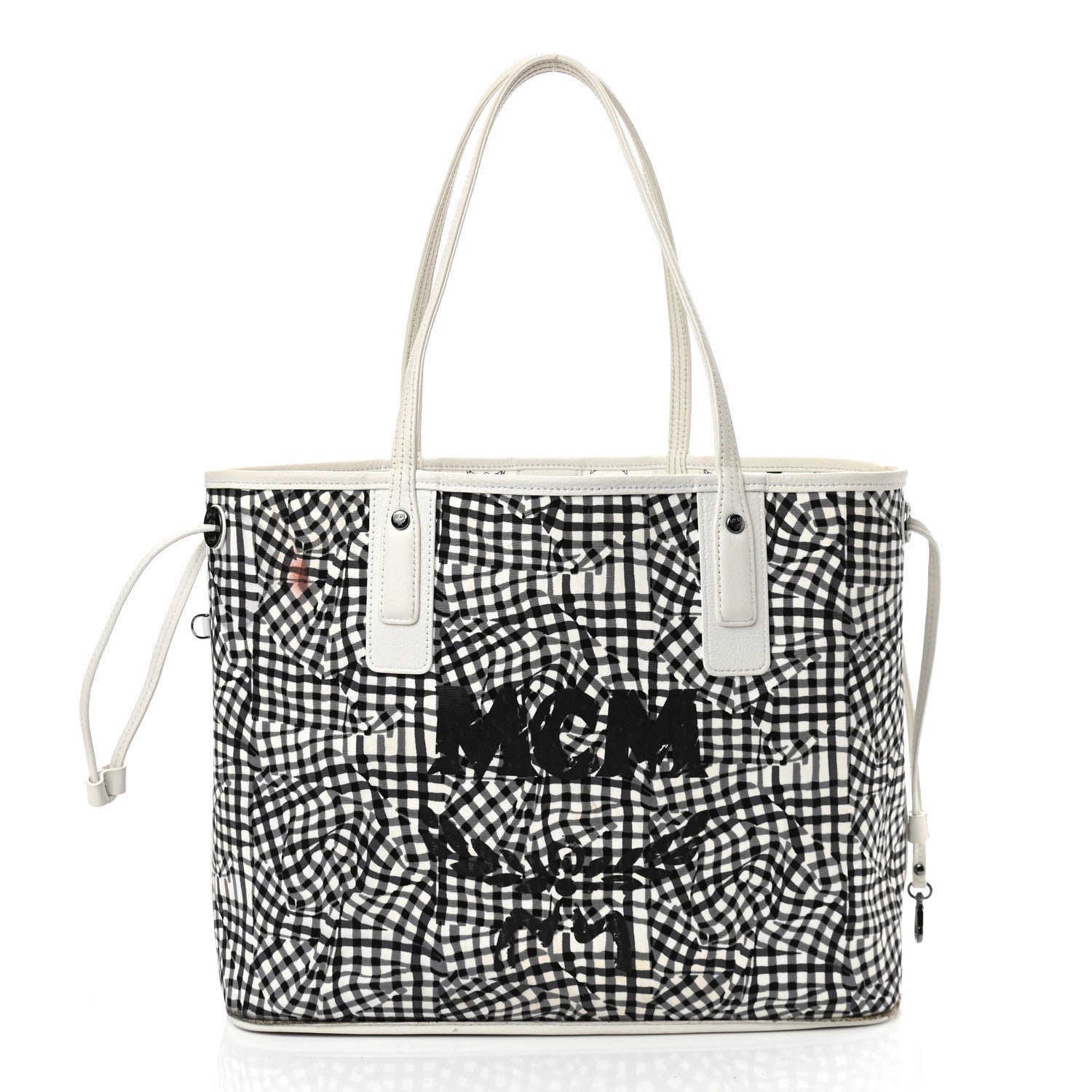 MCM Visetos Medium Liz Reversible Shopper Tote White 10 of 20