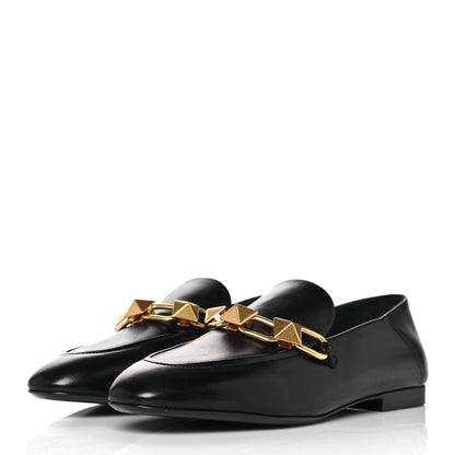 Valentino Garavani Nappa Stud Sign Loafers 40 Black 3 of 9