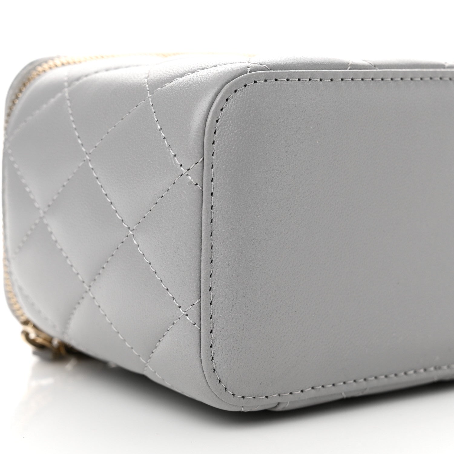 Chanel Lambskin Quilted Small Pearl Crush Vanity Case With Chain Grey 9 of 11