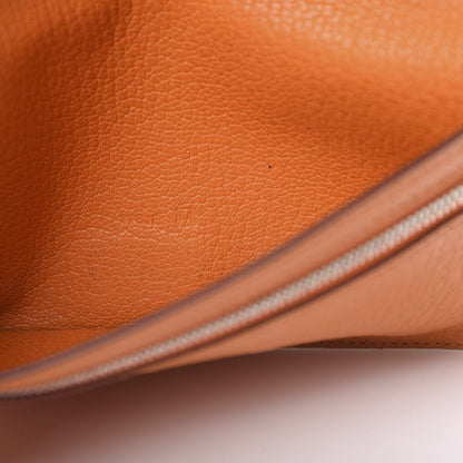 Hermes Chevre Mysore Bearn Gusset Wallet Orange 7 of 15