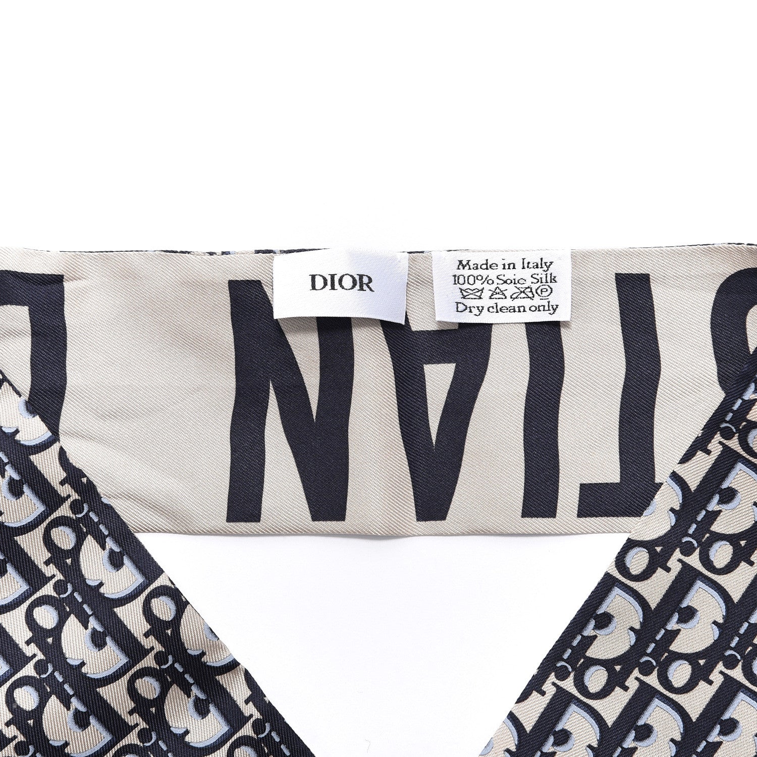 Christian Dior Silk Oblique Mitzah Scarf Blue 2 of 4