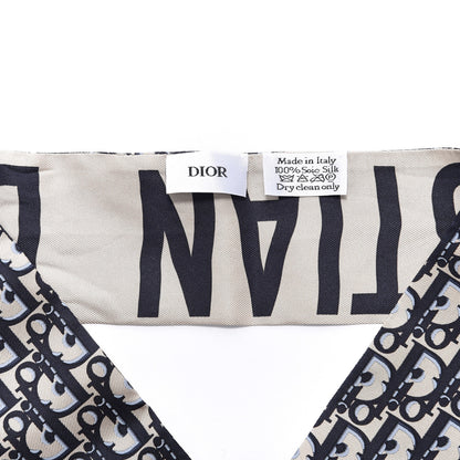 Christian Dior Silk Oblique Mitzah Scarf Blue 2 of 4