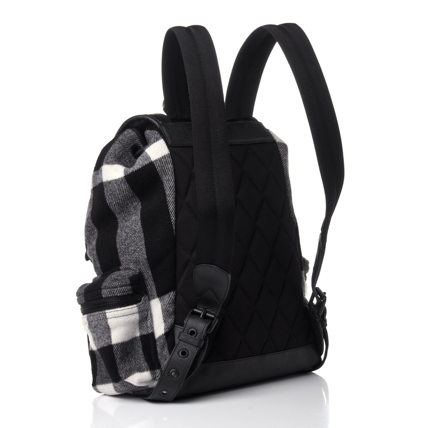 Burberry Wool House Check Large Rucksack Backpack Black 2 of 9