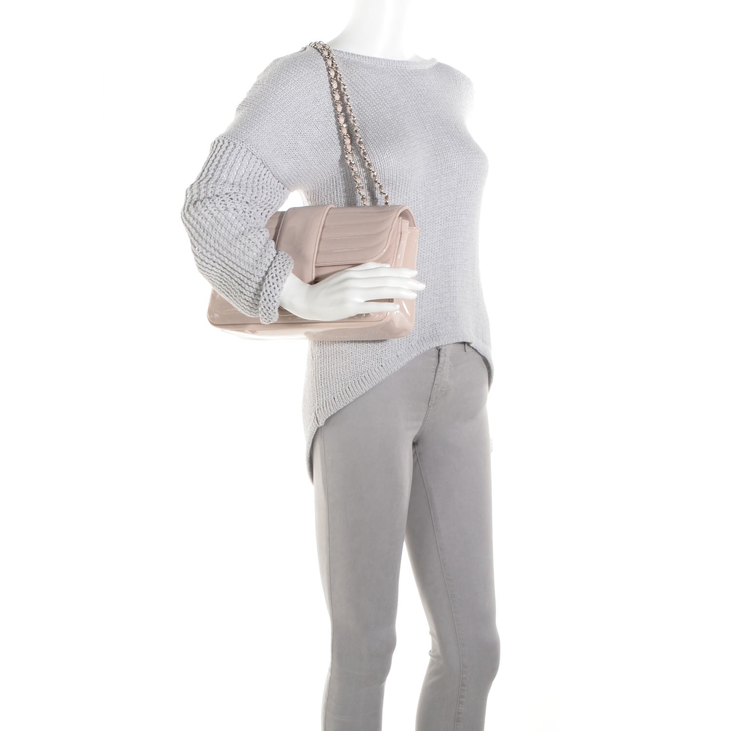 Chanel Patent Horizontal Quilted Jumbo Flap Light Pink 2 of 9