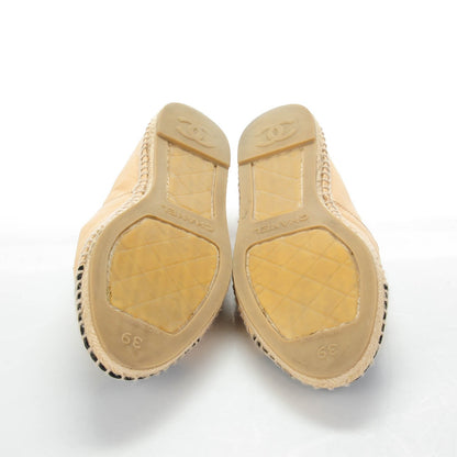 Chanel Lambskin CC Espadrilles 39 Beige Black 7 of 9