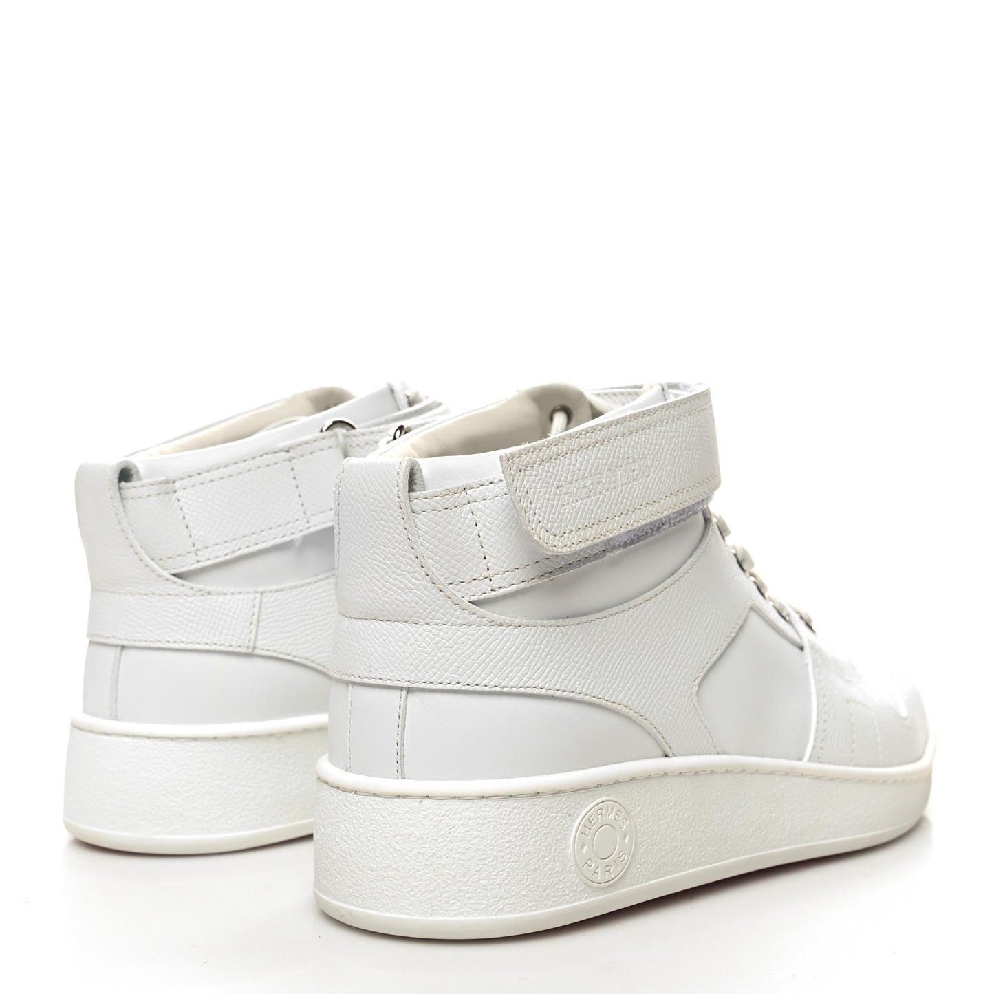 Calfskin Epsom Mens High Top Freestyle Sneakers 42 White
