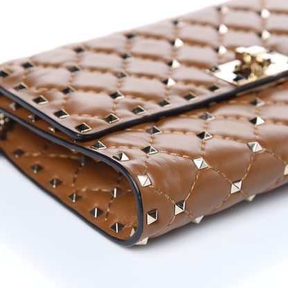 Valentino Garavani Nappa Rockstud Spike Wallet On Chain Bright Cognac 7 of 12