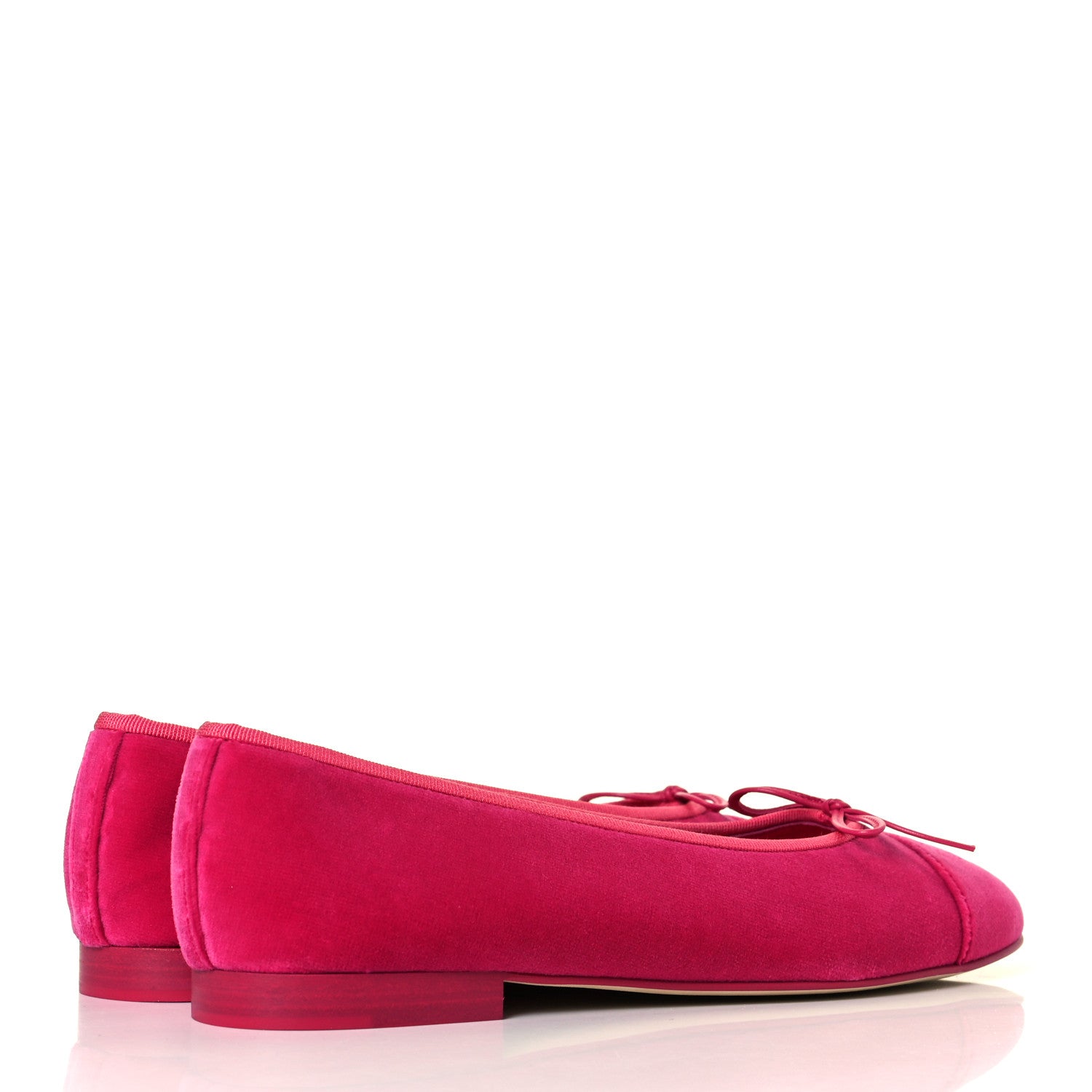 Chanel Velvet Cap Toe Ballerina Flats 41 Pink 5 of 9
