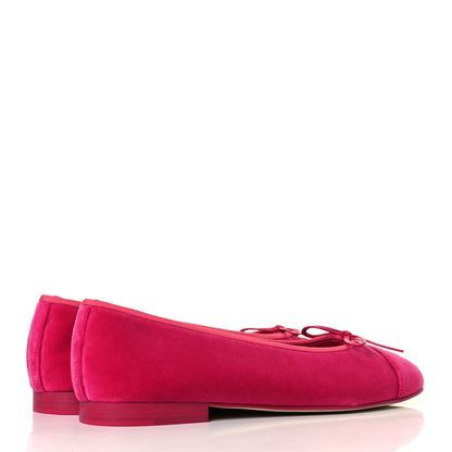 Chanel Velvet Cap Toe Ballerina Flats 41 Pink 5 of 9
