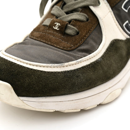 Chanel Fabric Calfskin Suede CC Sneakers 39.5 Khaki 8 of 12
