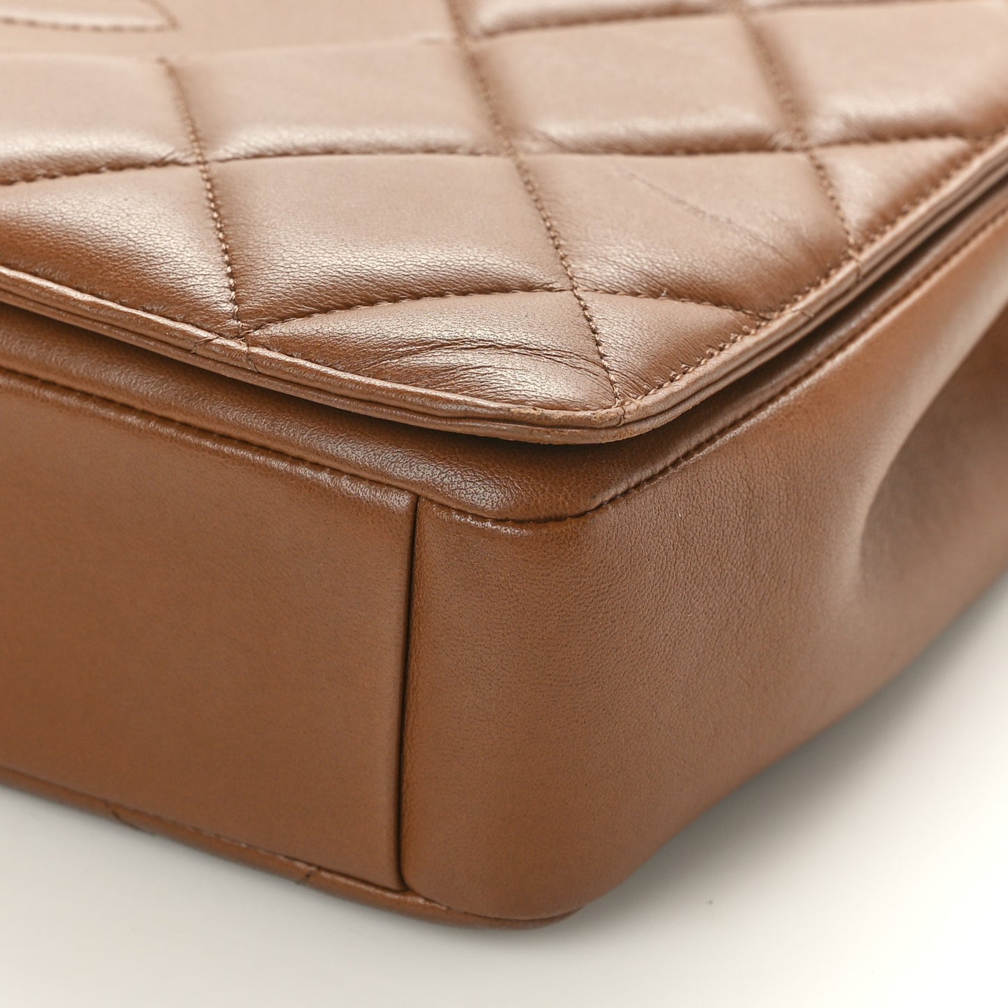 Lambskin Quilted Medium Diamond CC Flap Brown