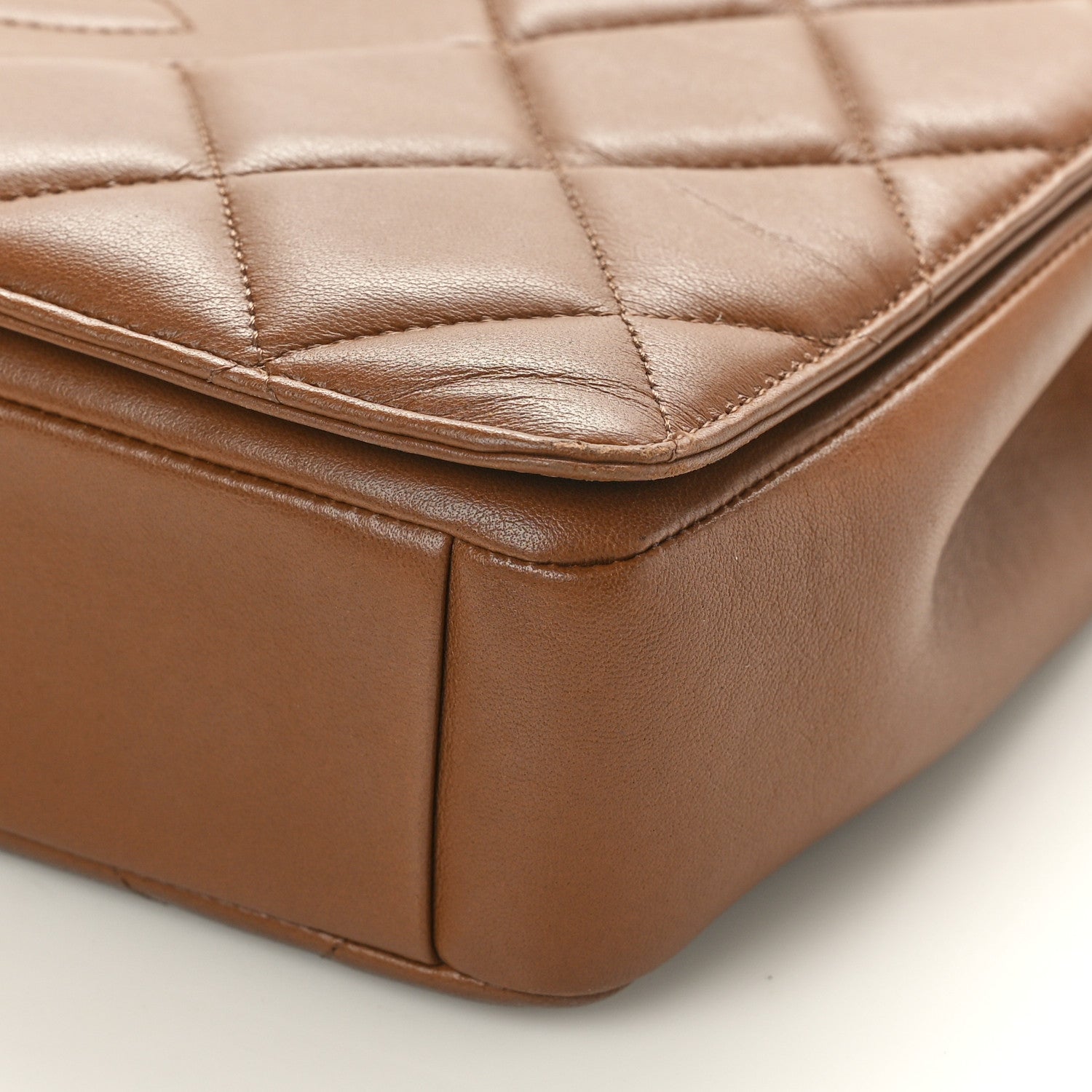 Chanel Lambskin Quilted Medium Diamond CC Flap Brown 10 of 11