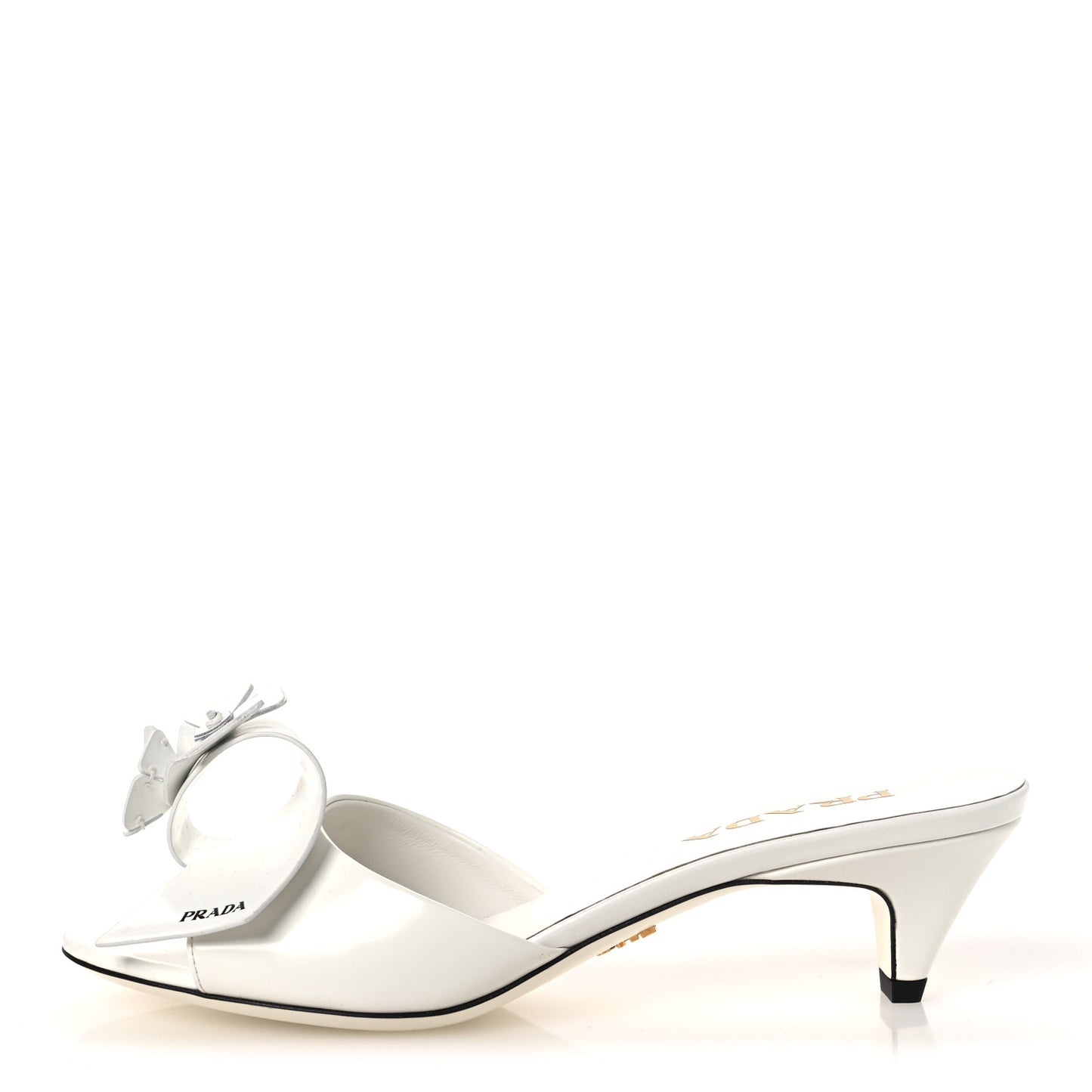 Spazzolato Flower 45mm Slide Sandals 38.5 White