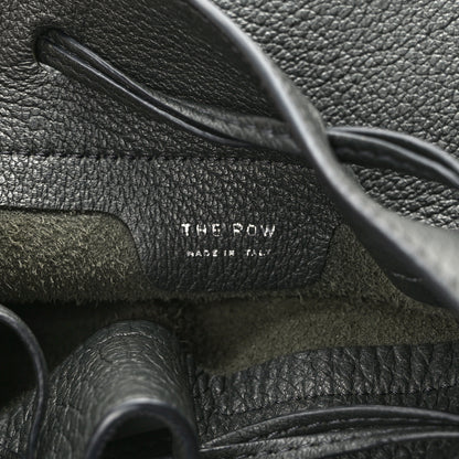 The Row Grained Calfskin Drawstring Pouch Black 6 of 9