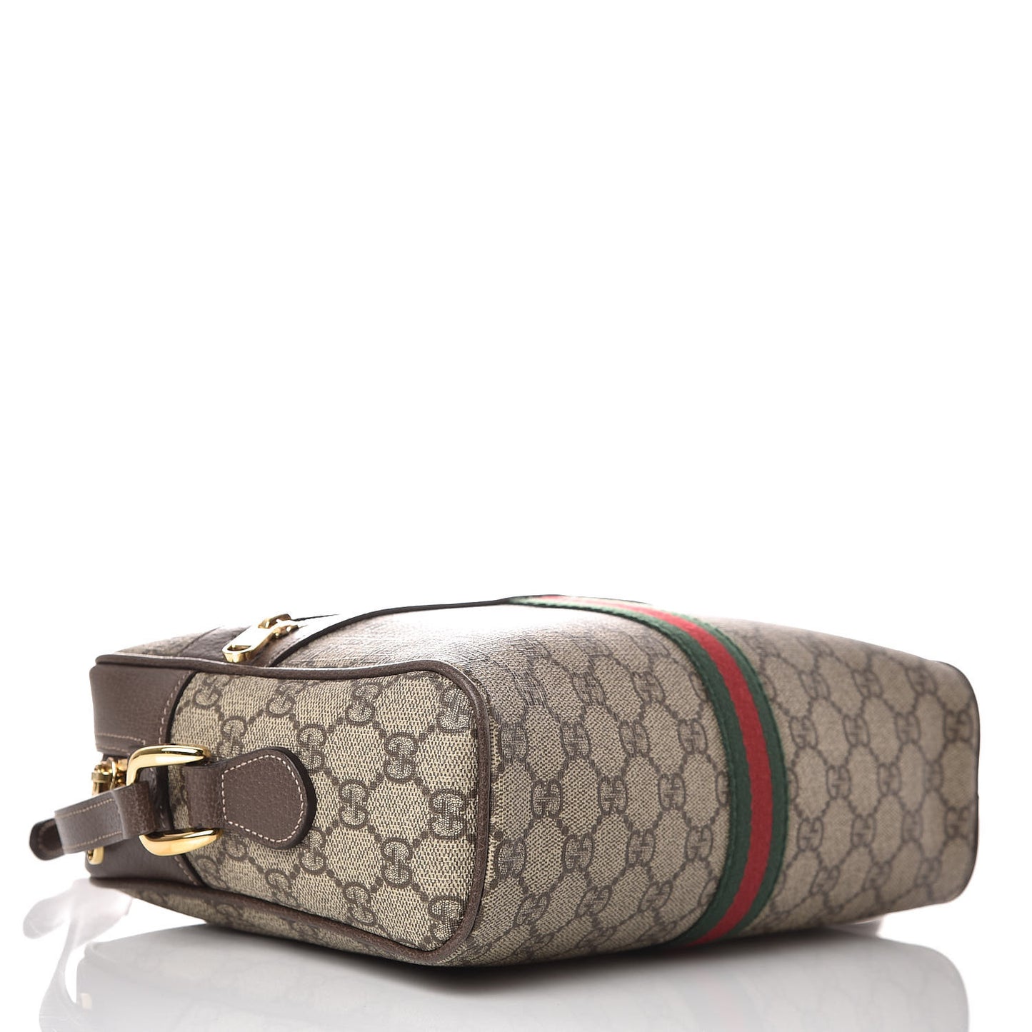 GG Supreme Monogram Web Small Ophidia Shoulder Bag Brown