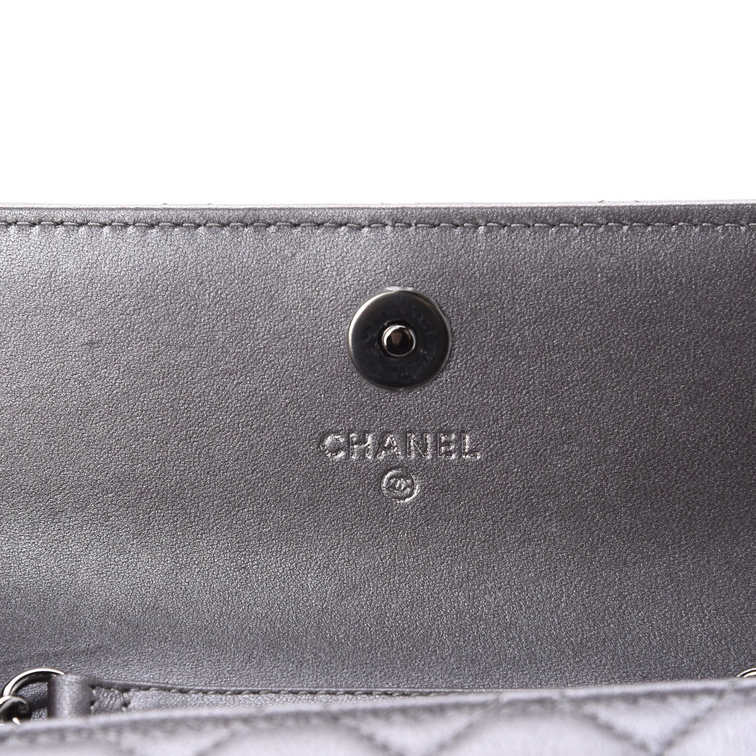 Chanel Lambskin Quilted Pearl My Shoulder Mini French Wallet On Chain WOC Silver 8 of 12