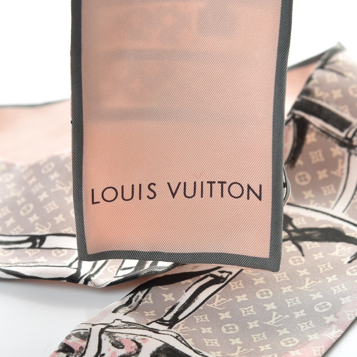 Louis Vuitton Silk Monogram Trunks Bandeau Rose Poudre 3 of 4