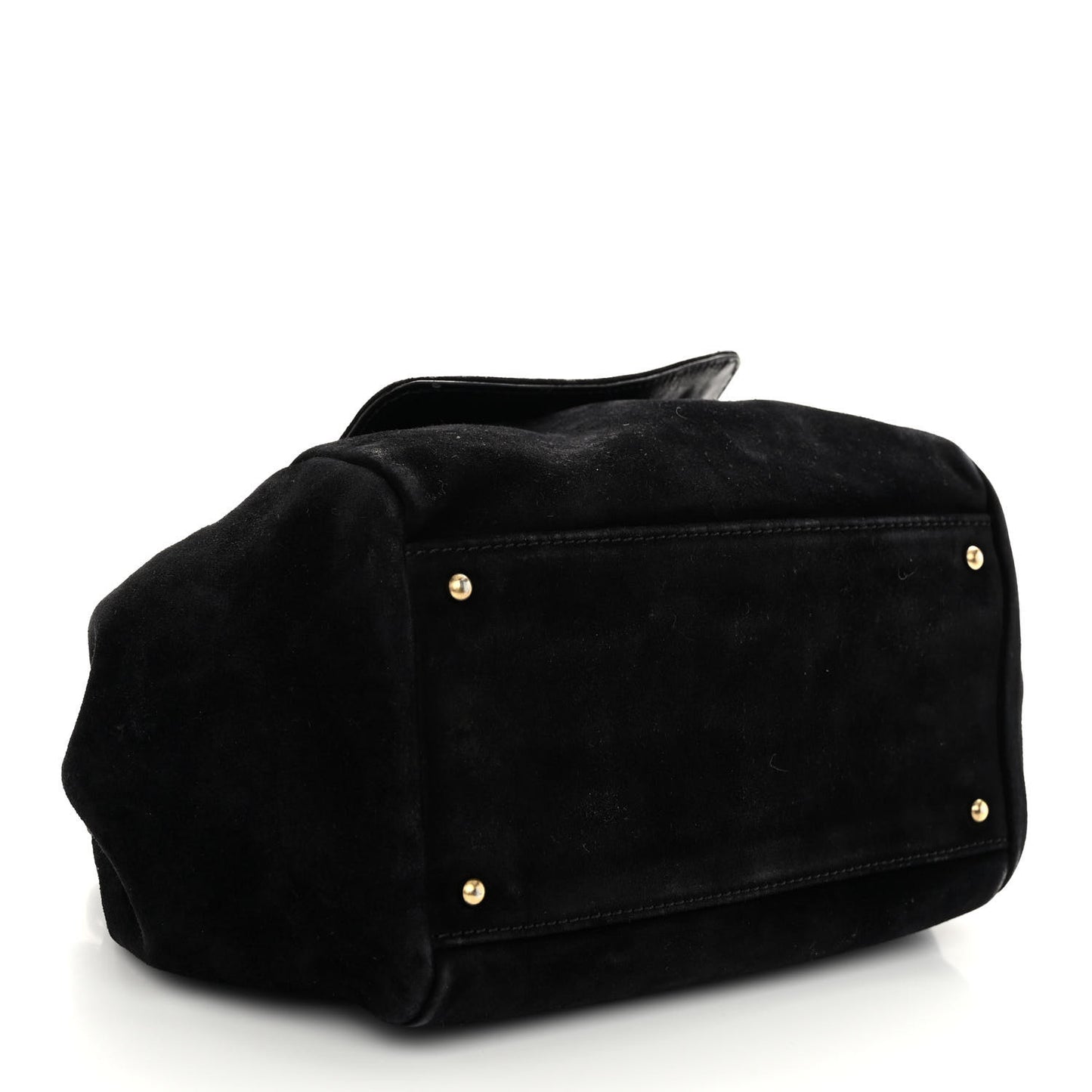 Suede Accordion Flap Black