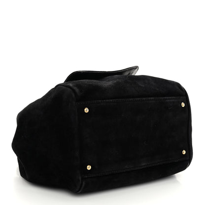 Chanel Suede Accordion Flap Black 4 of 11