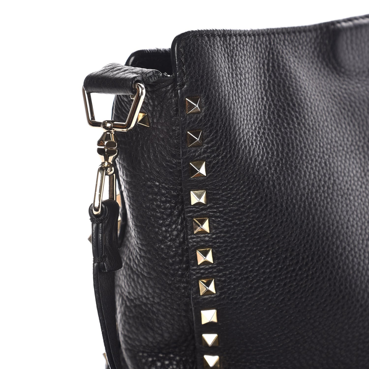 Valentino Garavani Pebbled Calfskin Large Rockstud Flip-Lock Messenger Bag Black 13 of 14