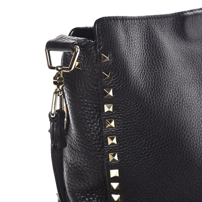 Valentino Garavani Pebbled Calfskin Large Rockstud Flip-Lock Messenger Bag Black 13 of 14