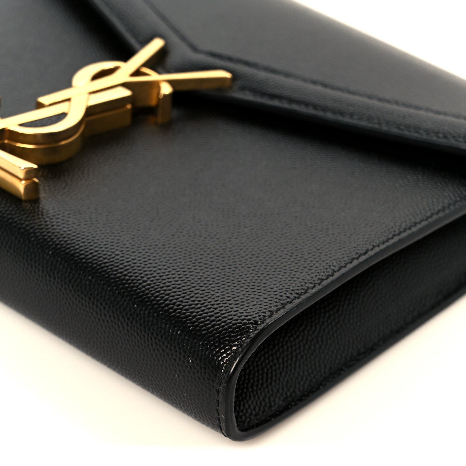 Saint Laurent Grain De Poudre Monogram Cassandra Chain Wallet Black 10 of 11