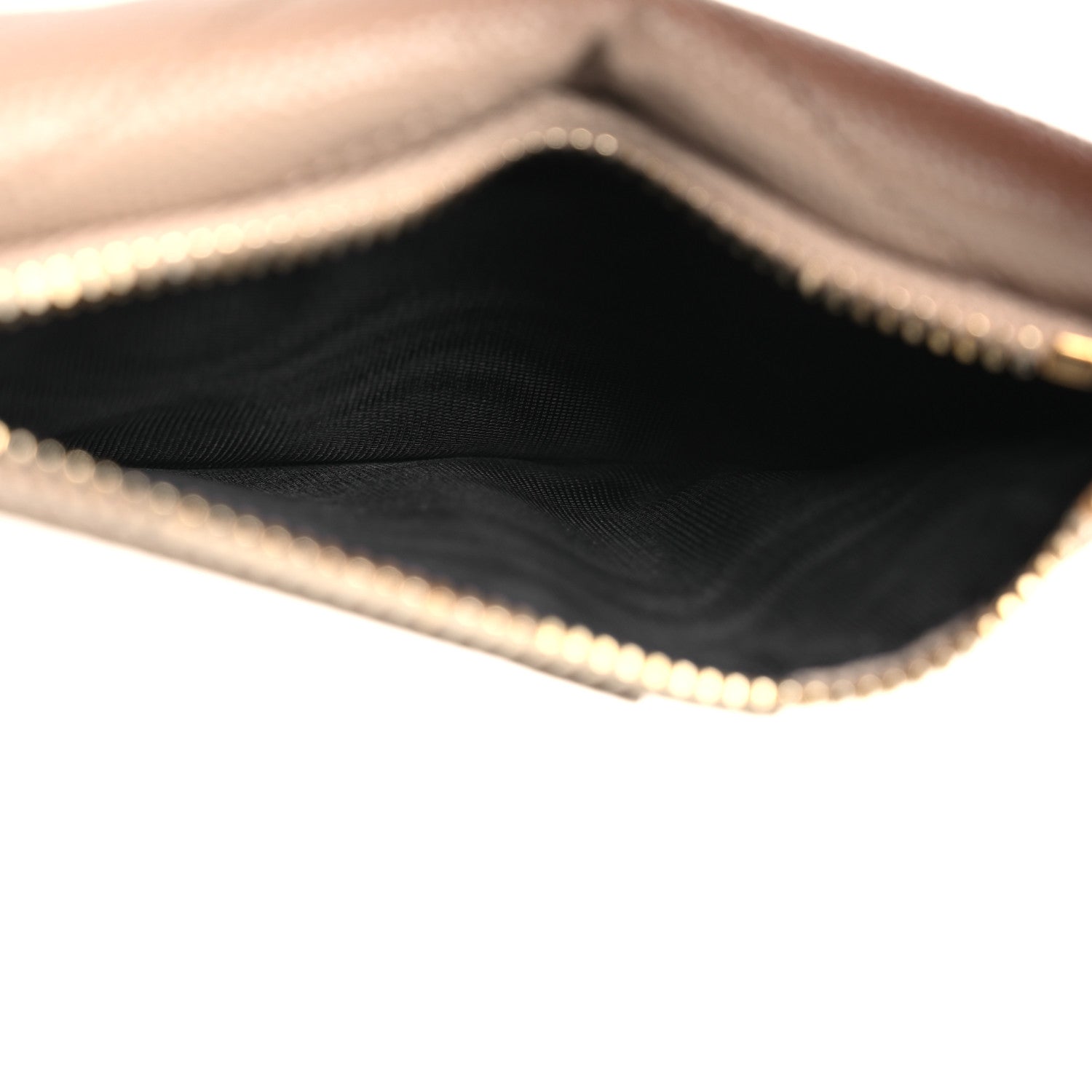 Saint Laurent Grain De Poudre Matelasse Chevron Monogram Compact Wallet Dark Beige 5 of 11