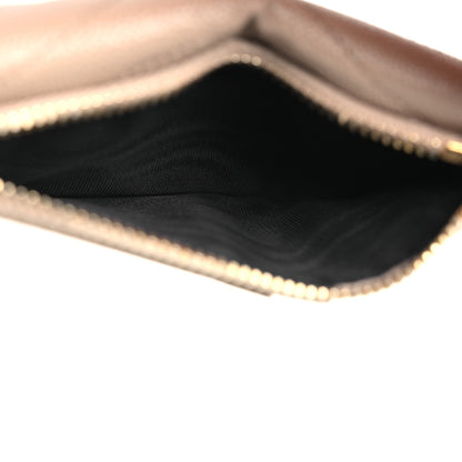 Saint Laurent Grain De Poudre Matelasse Chevron Monogram Compact Wallet Dark Beige 5 of 11