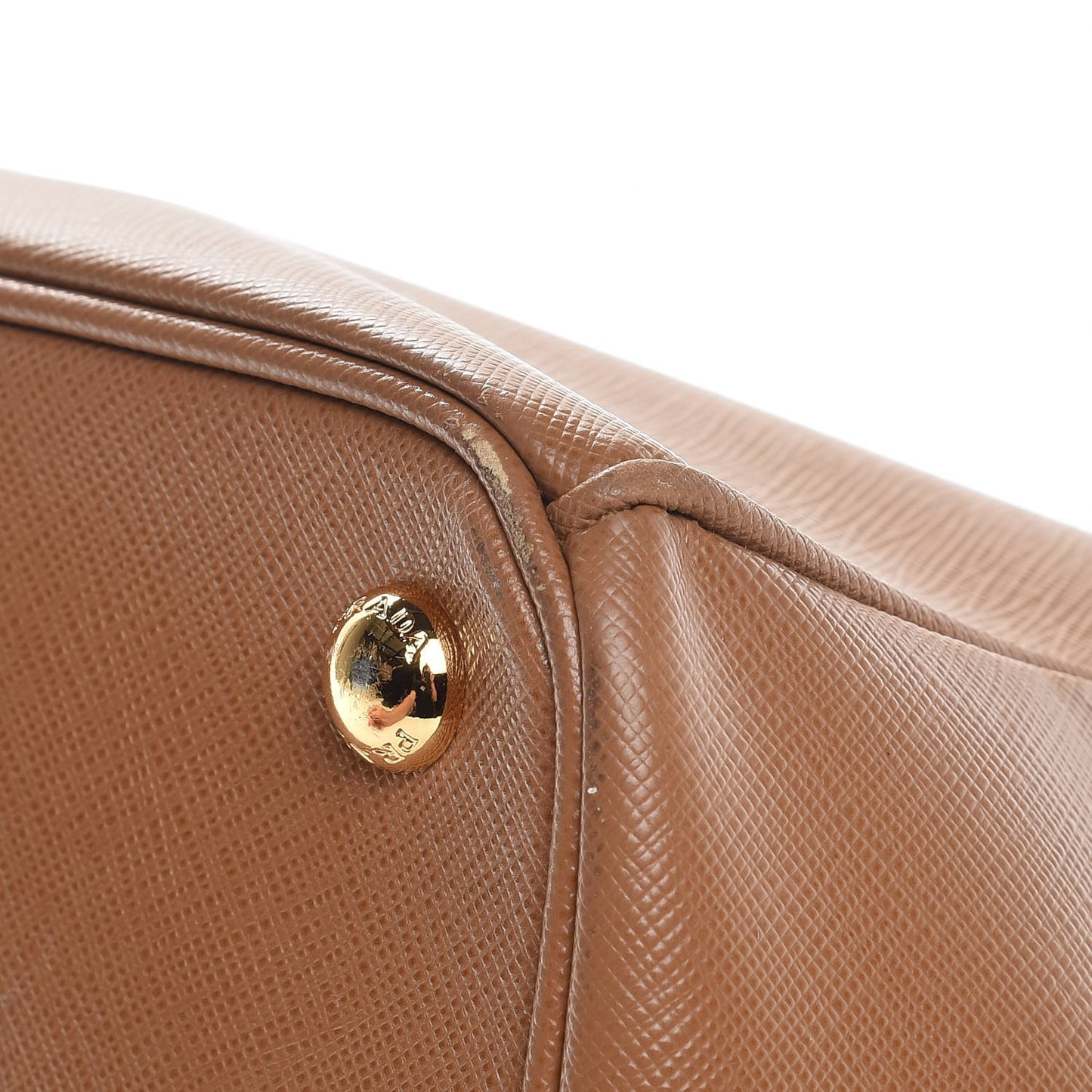 Saffiano Large Galleria Double Zip Tote Caramel