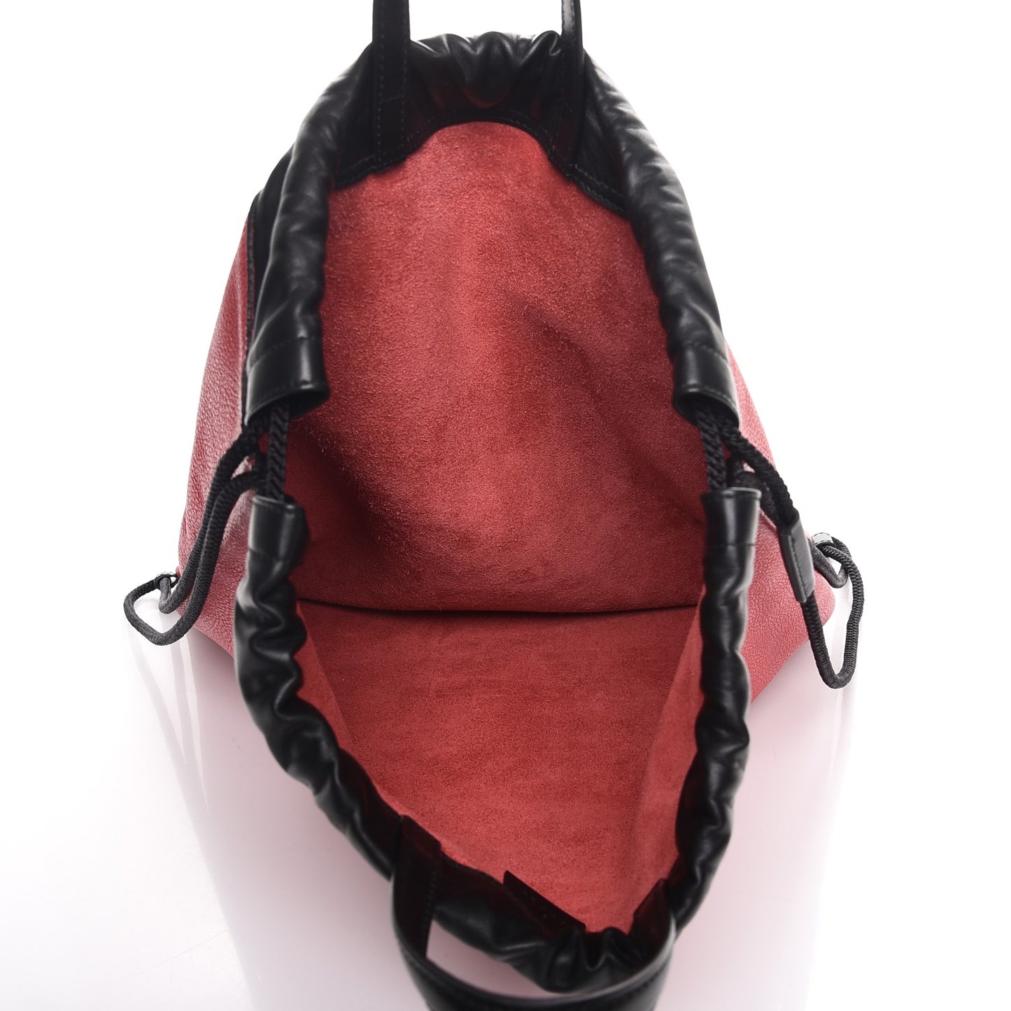 Calfskin Coco Capitan Logo Drawstring Backpack Hibiscus Red