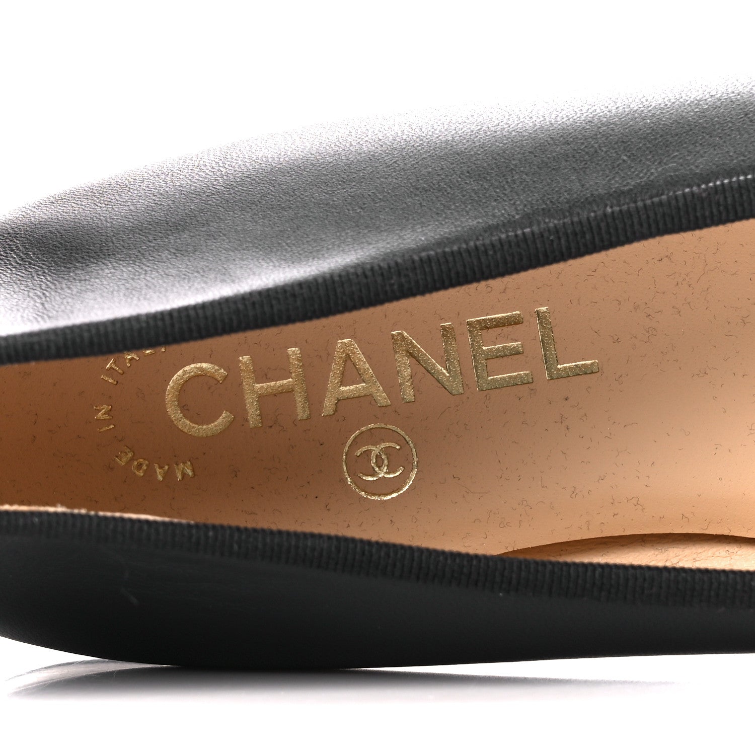 Chanel Lambskin Patent Cap Toe CC Ballerina Flats 38.5 Black 7 of 9