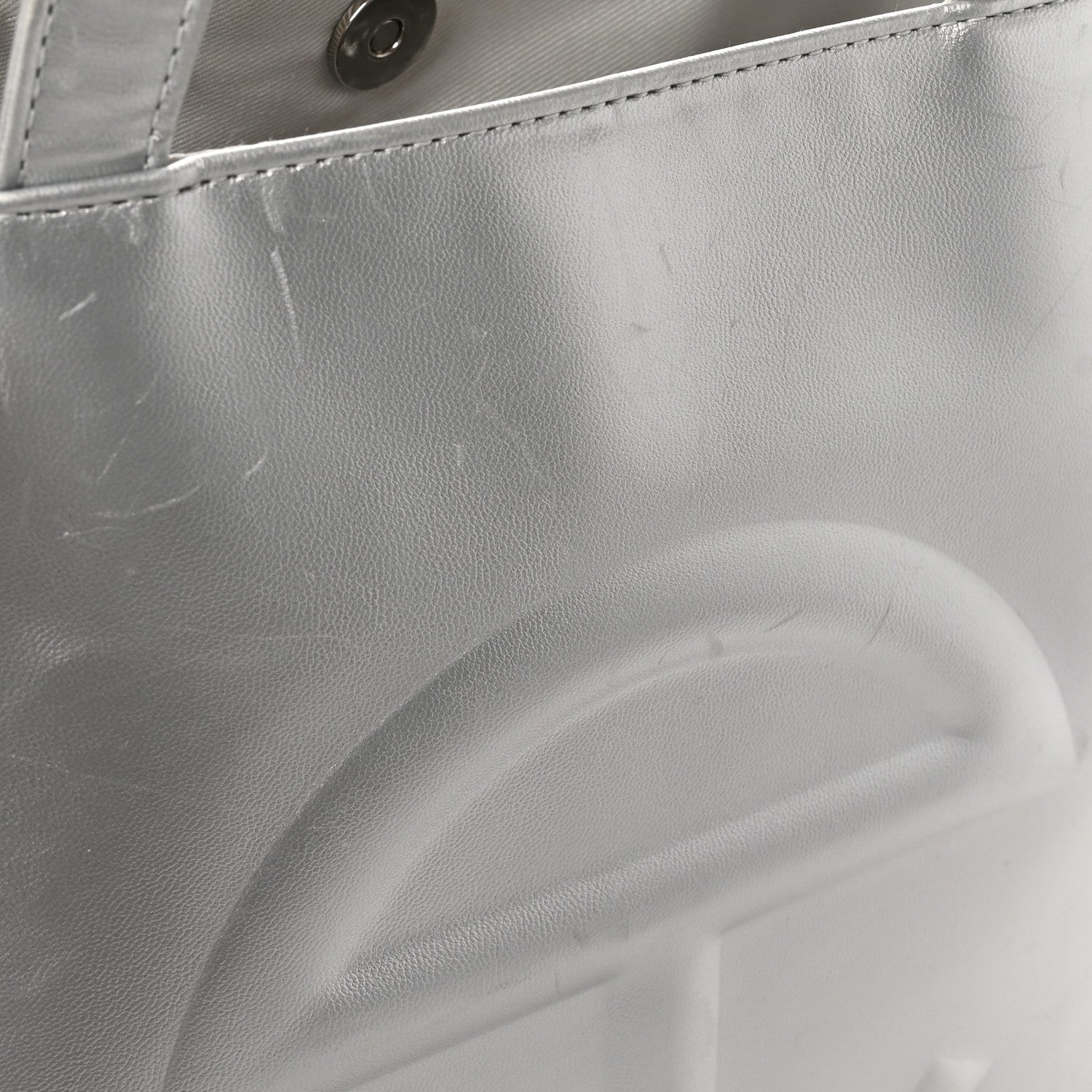 Telfar Metallic Vegan Leather Medium Shopping Bag Silver 9 of 12