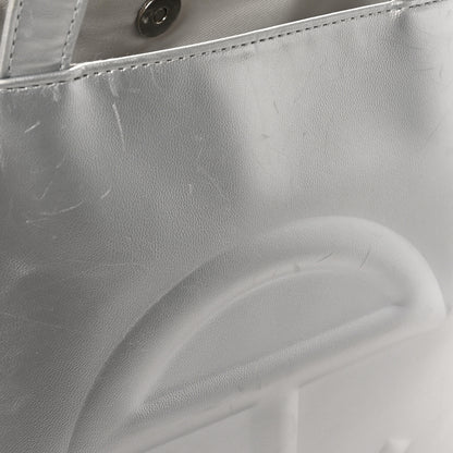 Telfar Metallic Vegan Leather Medium Shopping Bag Silver 9 of 12
