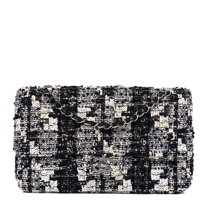 Chanel Tweed Quilted Flap Navy White 1 of 27