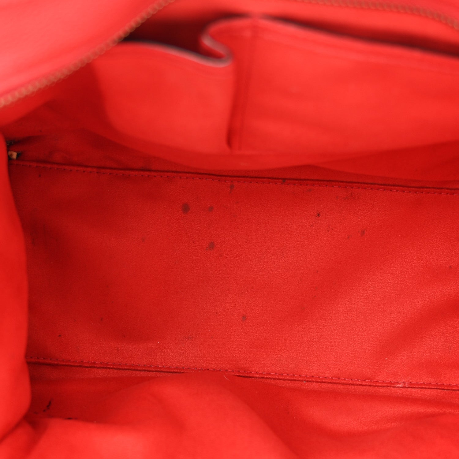 Celine Drummed Calfskin Shoulder Luggage Red 11 of 15
