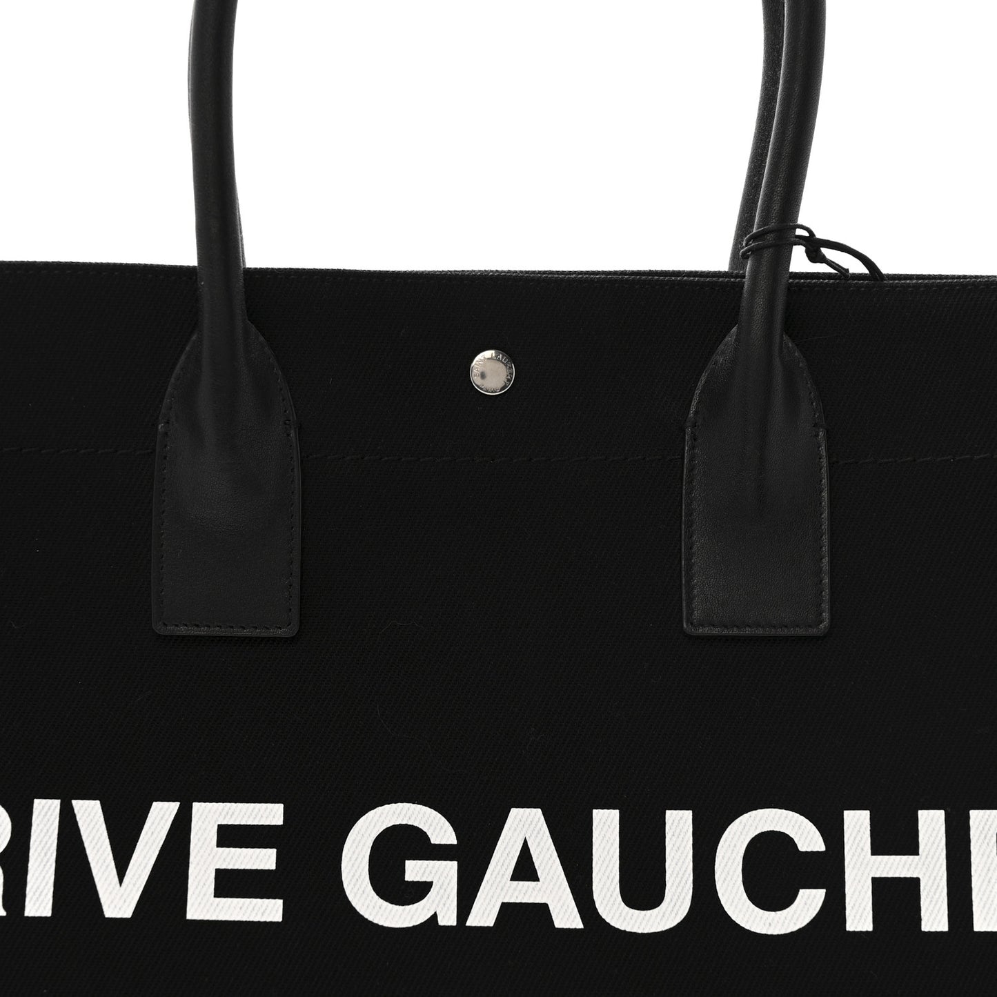 Linen Calfskin Rive Gauche Tote Black