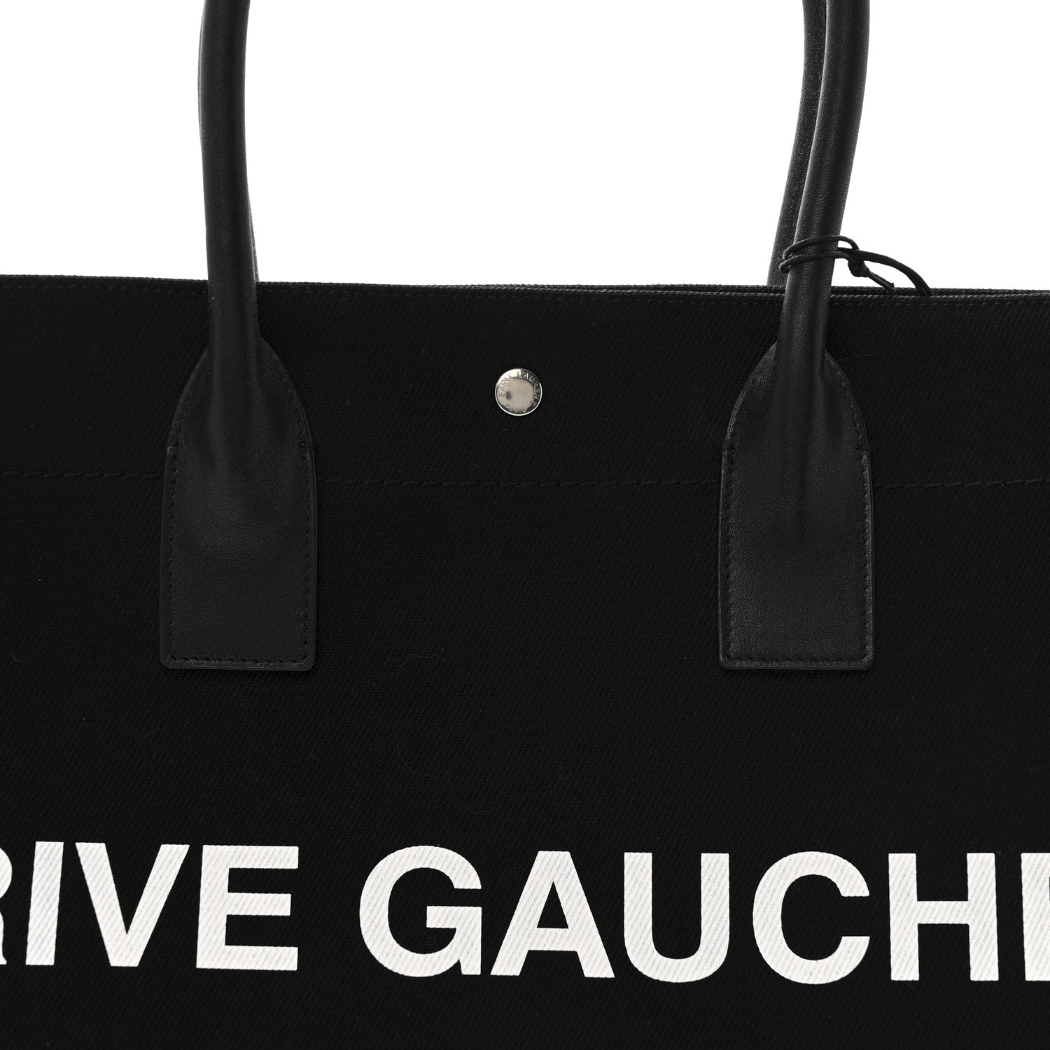 Saint Laurent Linen Calfskin Rive Gauche Tote Black 8 of 13