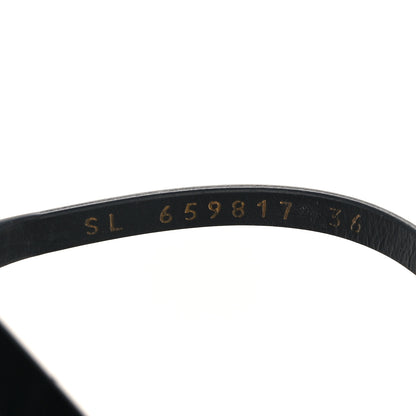 Saint Laurent Patent Calfskin Cassandra Monogram Sandals 36 Black 7 of 10
