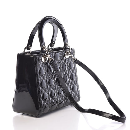Christian Dior Patent Cannage Medium Lady Dior Black 3 of 11