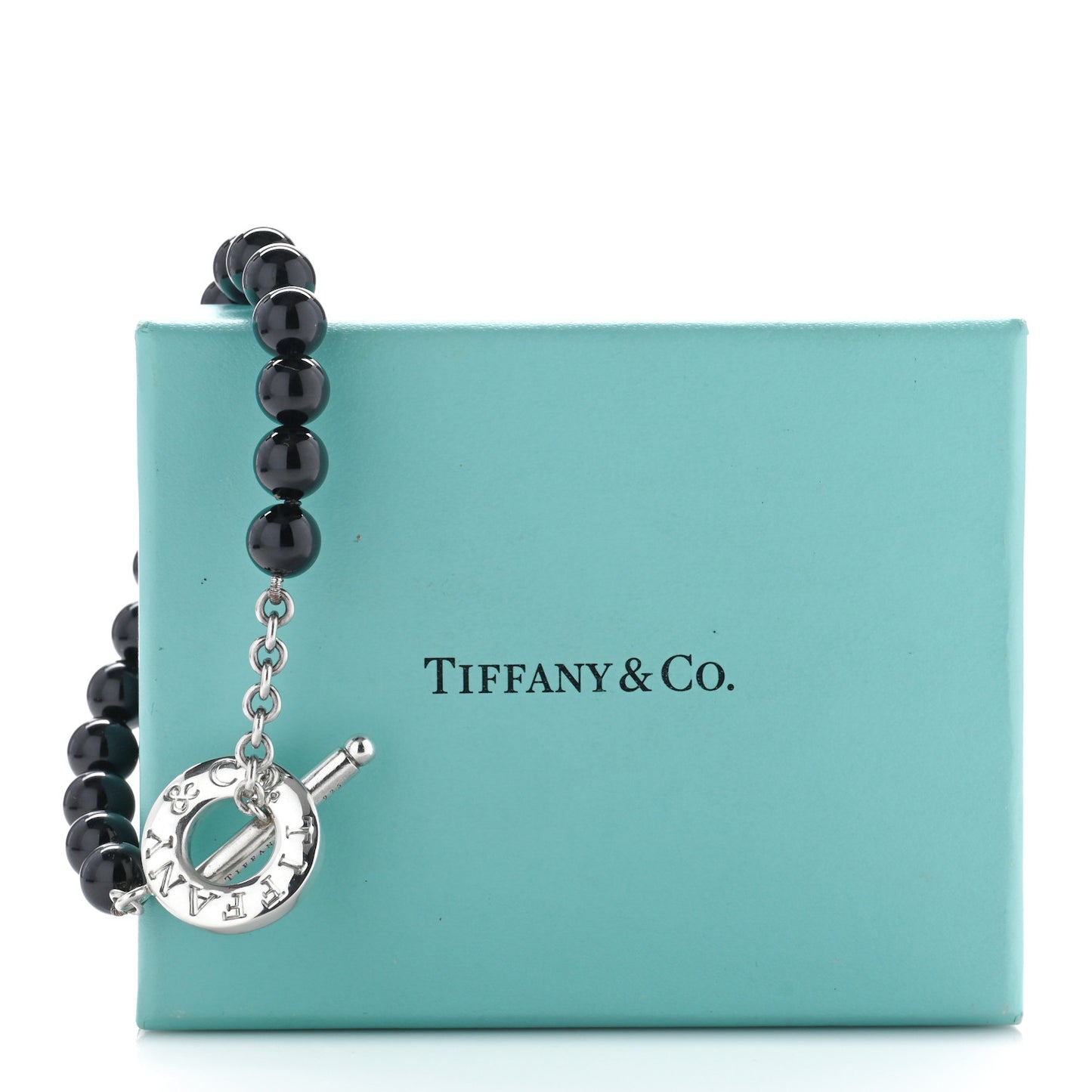 Sterling Silver Black Onyx Bead Toggle Bracelet