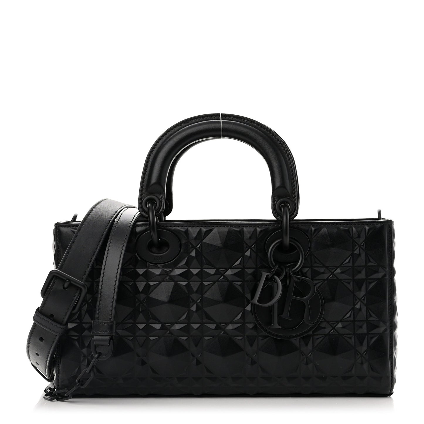 Calfskin Cannage Diamond Medium Lady D-Joy Black