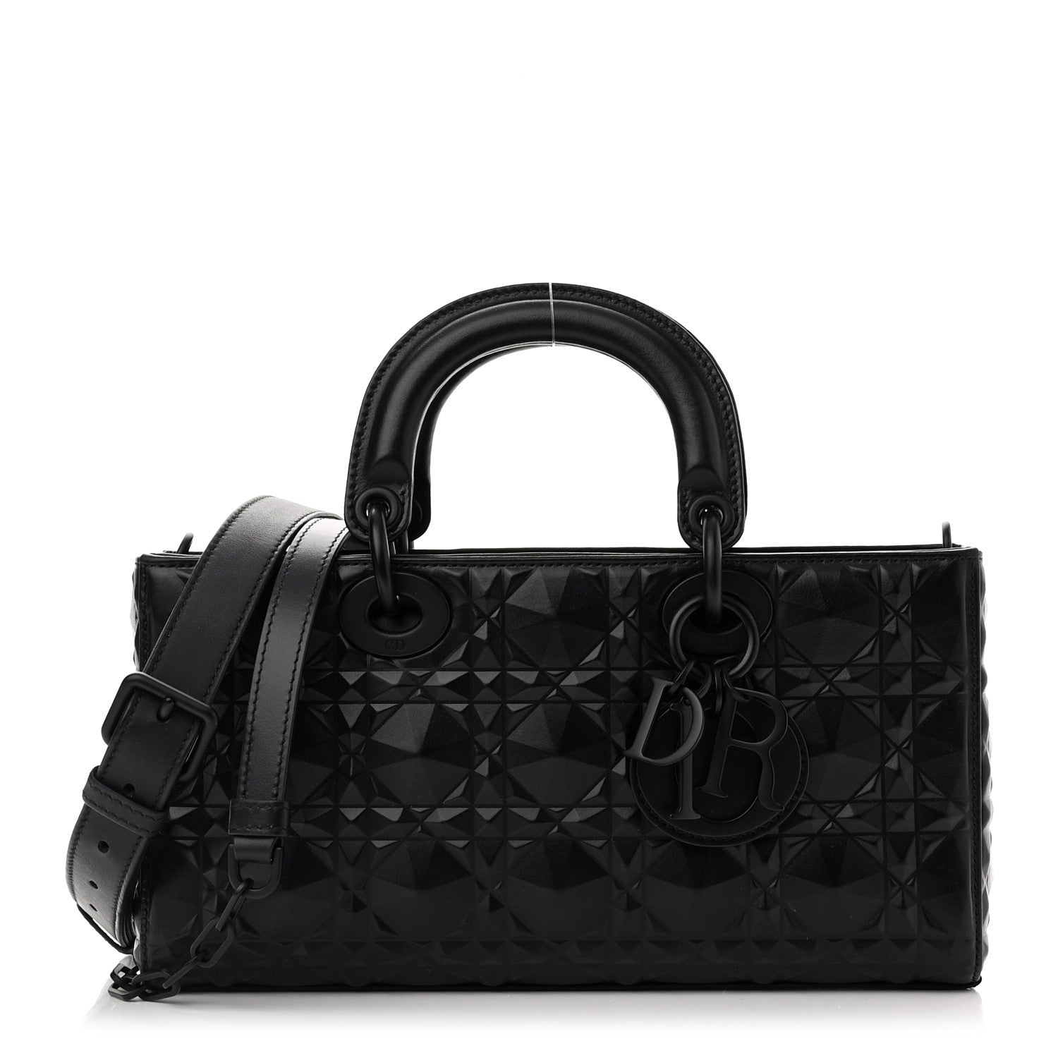 Christian Dior Calfskin Cannage Diamond Medium Lady D-Joy Black 1 of 10